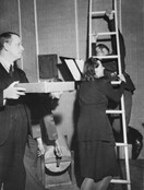 Making sound effets, 1940s.