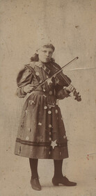Portrait of girl with violin, date unknown