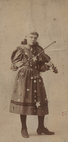 Portrait of girl with violin, date unknown