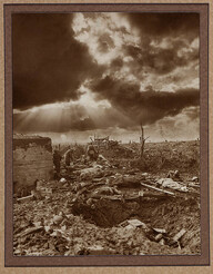 The dawn of Passchendale. The Relay Station near Zonnebeke Station, 1914-1918 / Frank Hurley