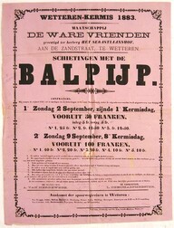 Balpijp schieten, 1883