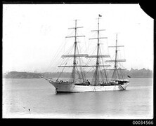 Three-masted ship MERSEY in Sydney Harbour