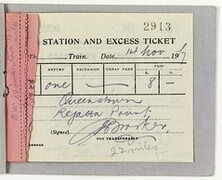 1 ticket Regatta Point to Strahan, Transport Department Rail Branch (1947)