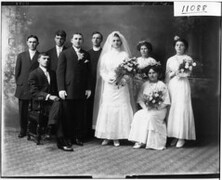 Portrait photograph of George H. Schneider bridal party n.d.