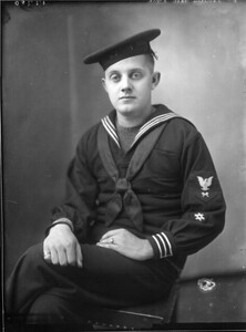 Portrait photograph of George Shirkey in Navy uniform 1918