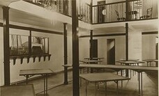 Dining area inside the R100 Airship (Howden Aerodrome) 1933 (archive ref DDX1017-1)