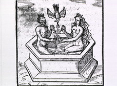 A man and a woman in a mercury bath