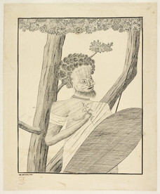 Drawings illustrative of Captain Cook's First Voyage - caption: 'An Australian Aborigine'