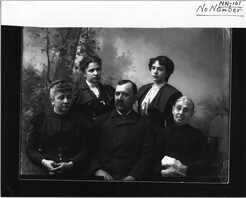Portrait photograph of one man and four women n.d.