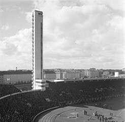 Helsinki Olympic stadium and stadium tower, 1938