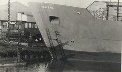 'Navena' stern trawler under construction on stocks at Grovehill shipyard 1960s (archive ref DDX1525-1-3 (16))