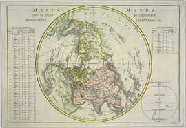 Mappe Monde, sur le plan de l'equateur. HemisphÃ¨re Septentrional