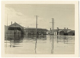 Flood waters, "Launceston Municipal Tramway" in Invermay Road, opposite Dry Street (1929)