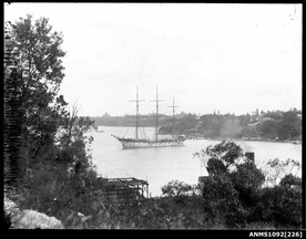 Vessel (MERSEY?) moored in Sydney Harbour