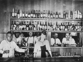 Drinking at the bar of the Quilpie Hotel ca. 1921