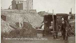 Strikers during lockout, at Broken Hill, 1909, photographer unknown