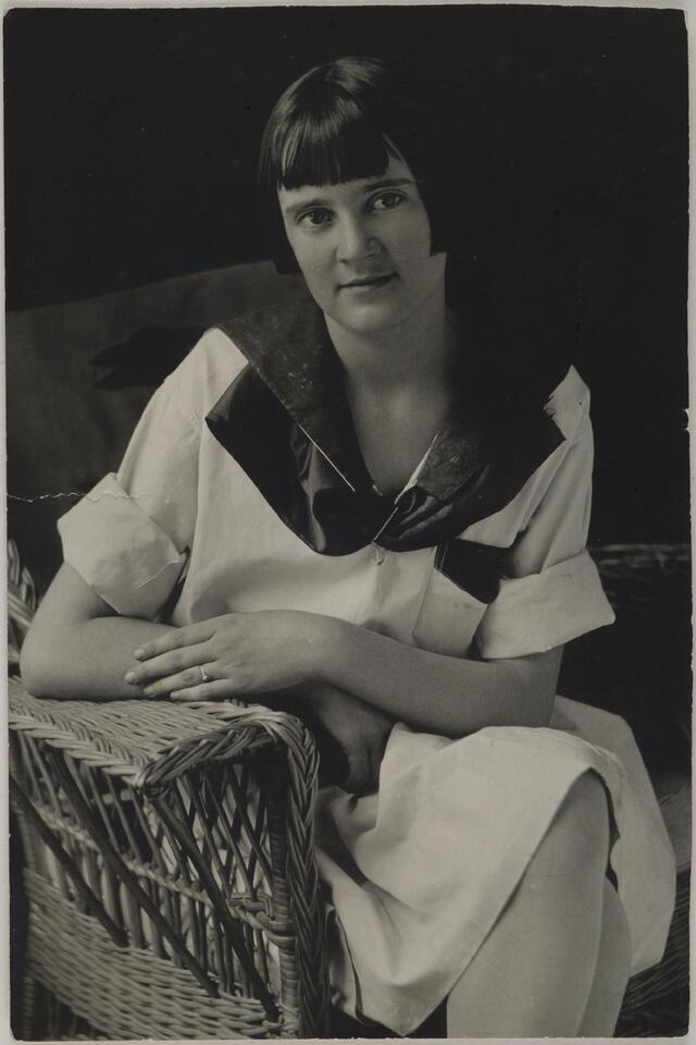 Portrait of Jessiemay Wyatt in Taos, New Mexico, 1925.