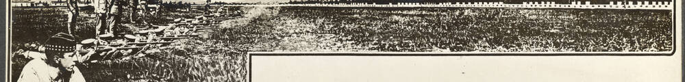 "Panoramic view of rifle ranges at Valcartier. Foreground: Private Hawkins, last years' King's prize winner", Montreal Daily Star, p.17, 26 September 1914