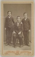 Portrait of Axel GallÃ©n (on the left) with his brothers Uno and Walter as school boys in Helsinki, ca. 1876.
