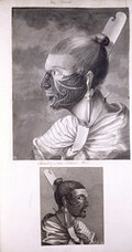 A Collection of Drawings made in the Countries visited by Captain Cook in his First Voyage - caption: 'Portrait of a New Zealand man'