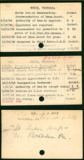 Victoria White's Nurse Corps Index Cards