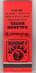 Kaladar Hotel Book of Matches - Unknown date