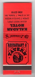 Kaladar Hotel Book of Matches - Unknown date
