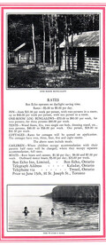 Rates at Bon Echo Inn circa 1927-28