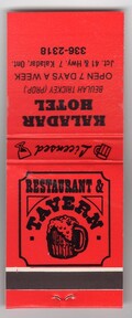 Kaladar Hotel Book of Matches - Unknown date