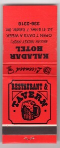 Kaladar Hotel Book of Matches - Unknown date