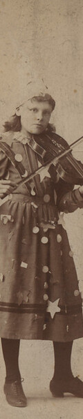 Portrait of girl with violin, date unknown