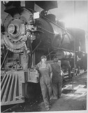 Women taking place of men on Great Northern Railway at Great Falls. Montana, circa 1918. Great Falls Commercial Club., 1917 - 1919