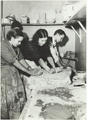 Pottery making, kneading the clay