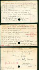 Lena Higbee's Nurse Corps Index Cards