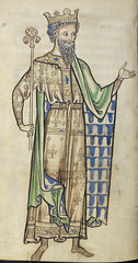 Westminster Psalter - caption: 'Drawing of a king holding a sceptre'
