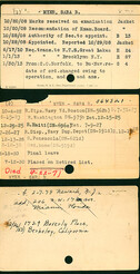 Sara Myer's Nurse Corps Index Cards