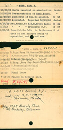 Sara Myer's Nurse Corps Index Cards