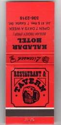 Kaladar Hotel Book of Matches - Unknown date