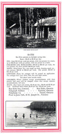 Rates at Bon Echo Inn circa 1927-28