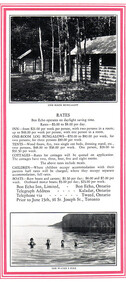 Rates at Bon Echo Inn circa 1927-28