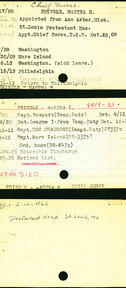 Martha Pringle's Nurse Corps Index Cards