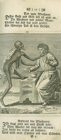 Death dances with a moneylender