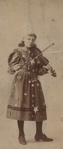 Portrait of girl with violin, date unknown