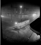 Night fog, Chatswood  tram, July 1950, from Series 02: Sydney people & streets, 1948-1950, photographed by Brian Bird