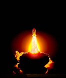 Nighttime Space Shuttle Launch: Kennedy Space Center, Cape Canaveral, Florida
