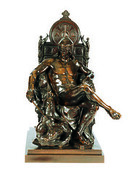 ClÃ³vis, o Guerreiro          Autor: E. Picault Ano: 1890 TÃ©cnica: escultura em bronze DimensÃ£o: 50cm x 41 cm x 76cm