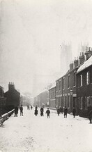 Minster Moorgate in the snow, Beverley 1905 (archive ref DDX1525-1-6)