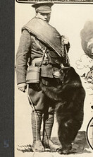 Gordon Ferris of Winnipeg and bear mascot