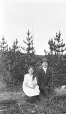 Portrait on a log