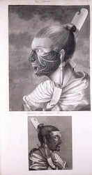 A Collection of Drawings made in the Countries visited by Captain Cook in his First Voyage - caption: 'Portrait of a New Zealand man'